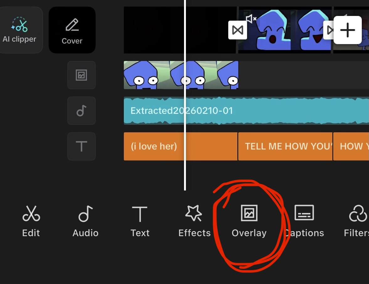 overlay button on capcut
